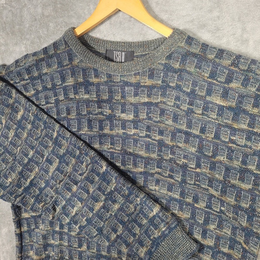 Vtg TSR USA Sweater Mens Extra Large Knit Pullover Grandpa Grunge Cosby 90s